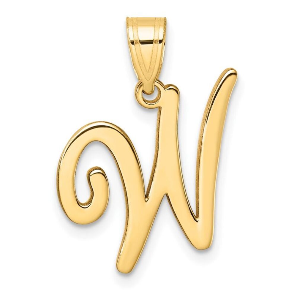 Kazi Luxury 14k Yellow Gold Script Letter W Initi… - image 1